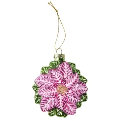 Outlet Anhänger Blume, Lila/grün, 9 Cm Weihnachtsbaumschmuck