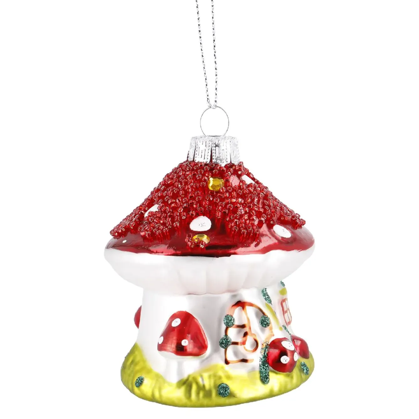 Anhänger Fancy, Bunt, Pilz-Haus, 7.5 Cm Weihnachtsbaumschmuck