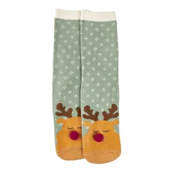 Best Anti-Rutschsocken Xmas, Rentier Grün, Größe 36 - 41 Geschenkideen|Fashion