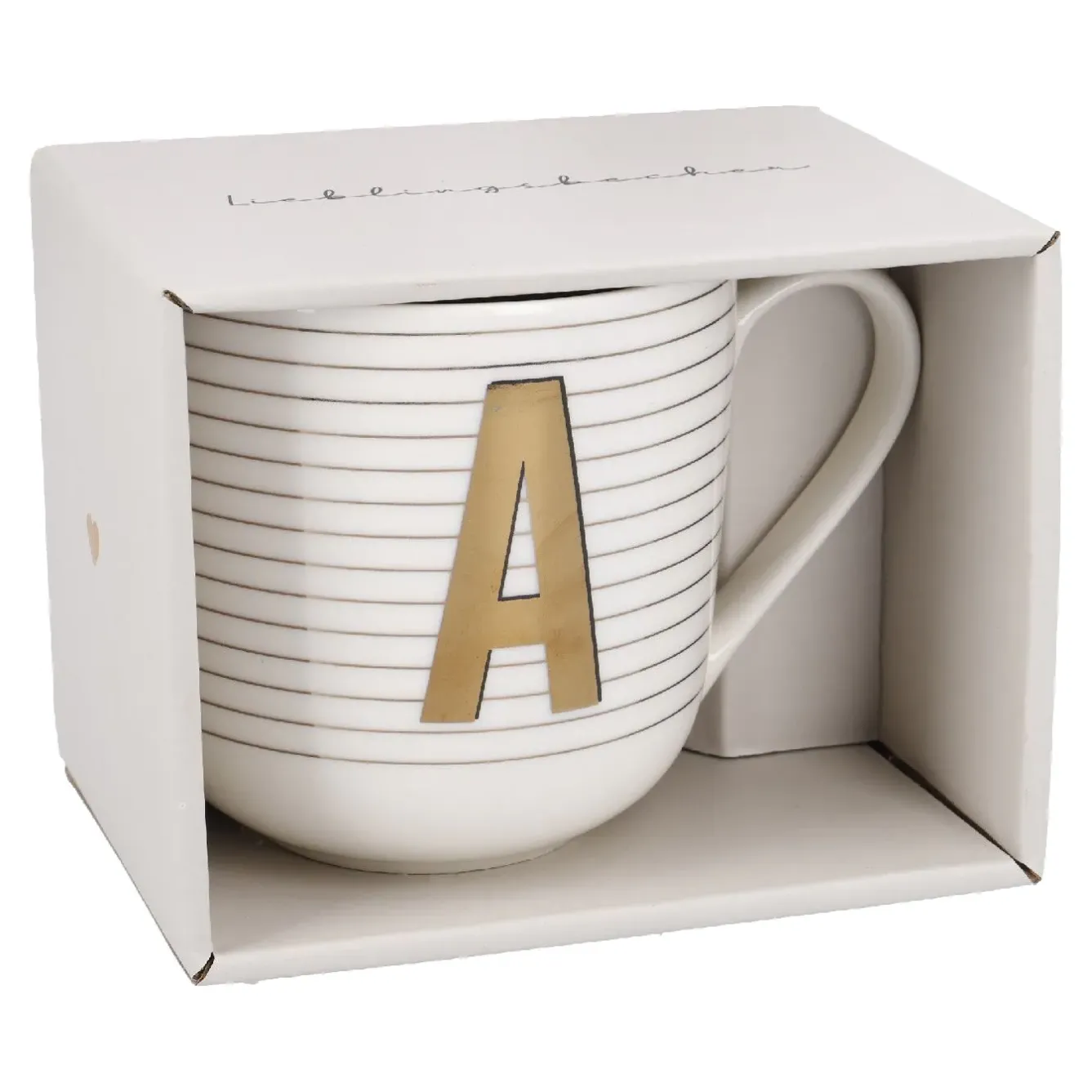 New Becher Buchstabe/Streifen, A, 450 Ml Küche|Weihnachtsbecher