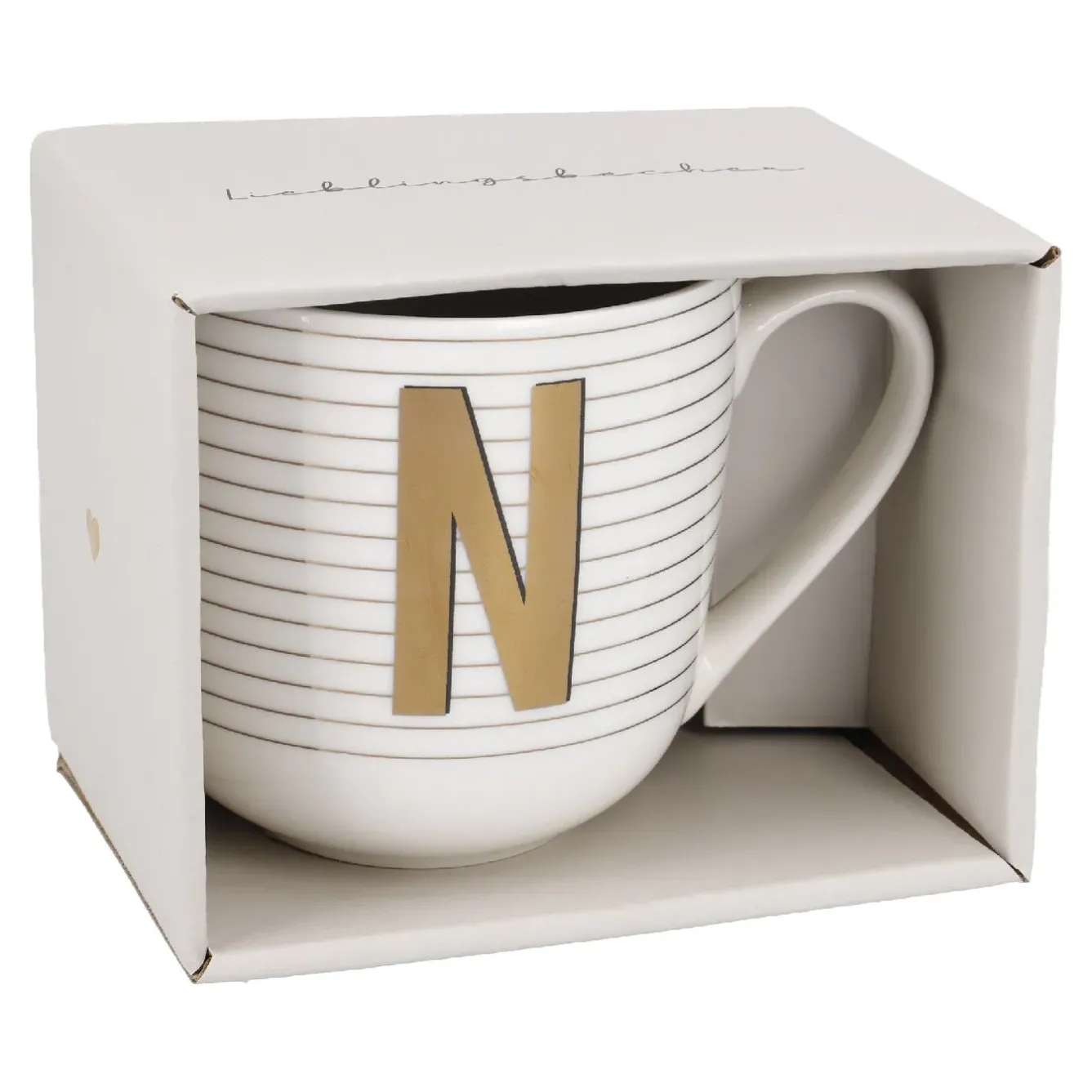 Clearance Becher Buchstabe/Streifen, N, 450 Ml Küche|Weihnachtsbecher