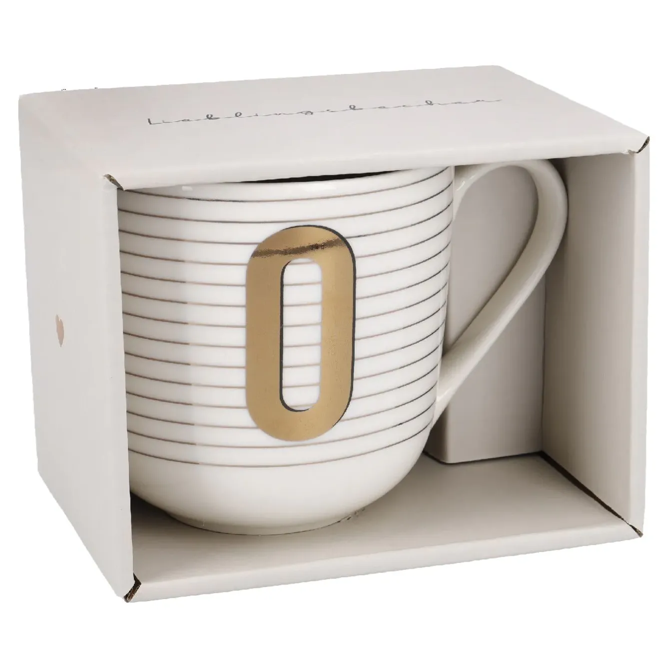 Outlet Becher Buchstabe/Streifen, O, 450 Ml Küche|Weihnachtsbecher