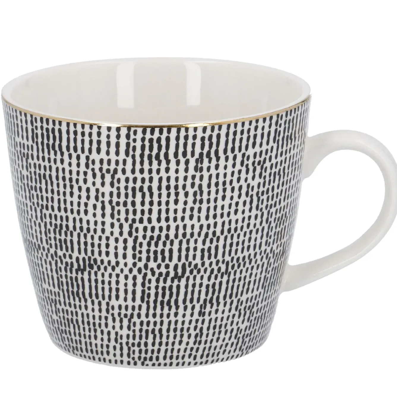 Online Becher China, Striche, Schwarz/weiß, 300 Ml, Goldrand Küche