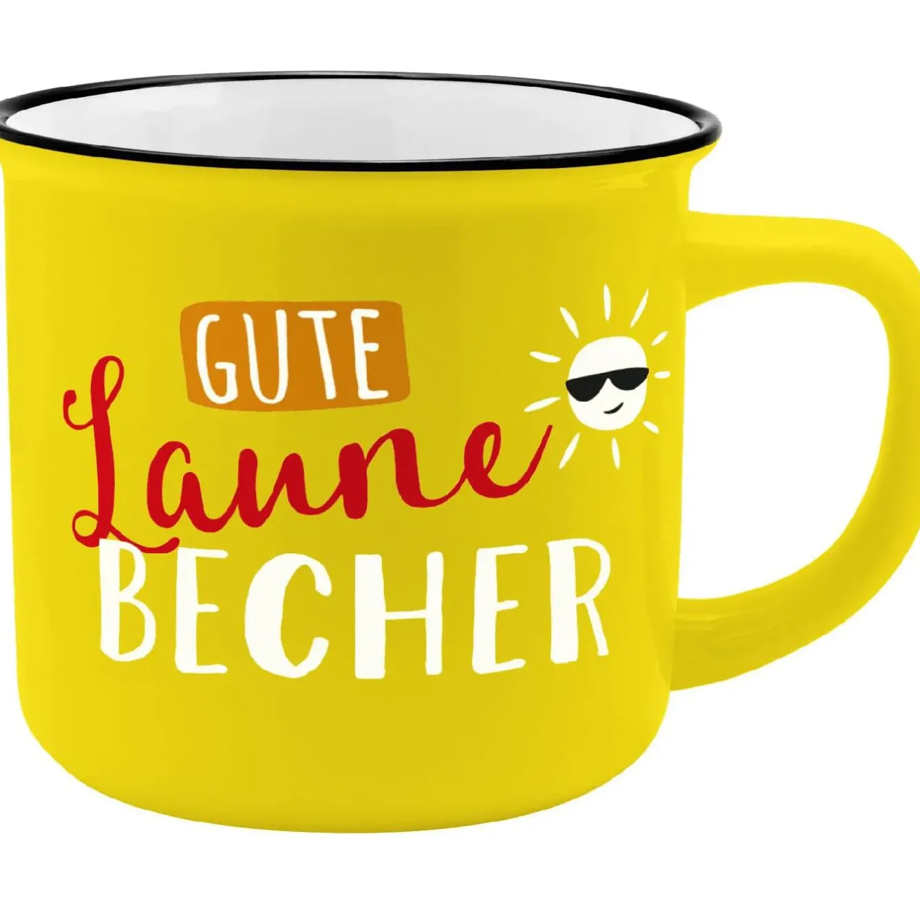 Discount Becher Emaille-Optik, Gute Laune Becher, 350 Ml Geschenkideen|Küche