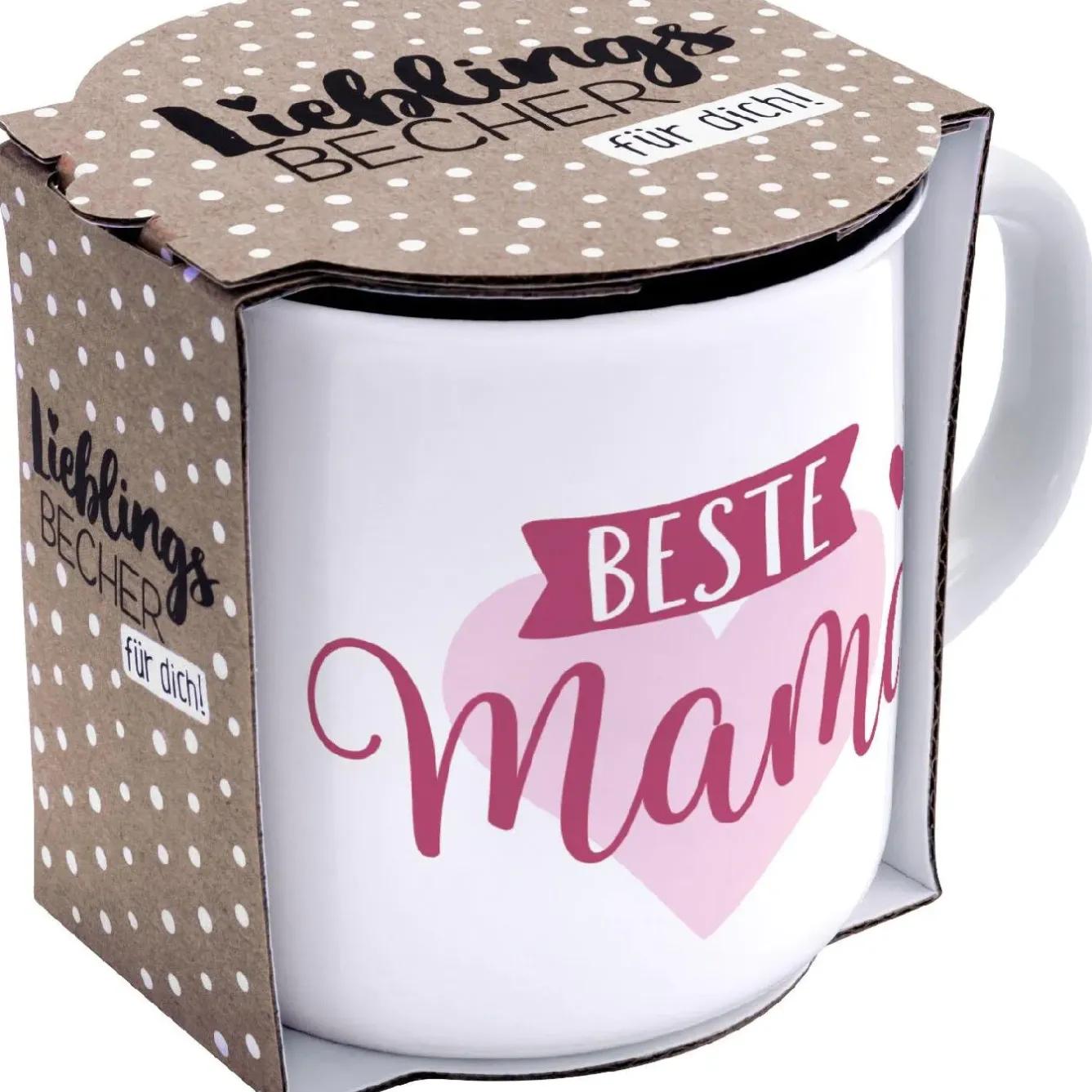 Discount Becher Emaille-Optik, Mama, 350 Ml Küche