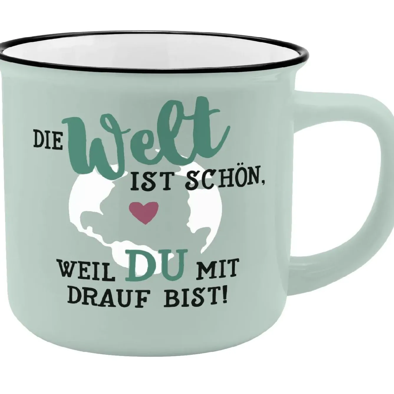 Outlet Becher Emaille-Optik, Welt, 350 Ml Küche