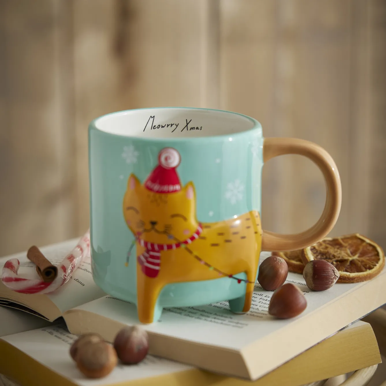 Becher Xmas/Tierfuß, Katze, 480 Ml Küche|Weihnachtsbecher