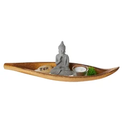 Clearance Dekotablett Buddha/Blatt, 37.5 Cm Deko-Objekte