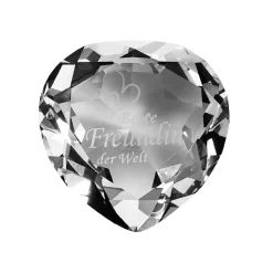 Online Diamant-Herz Mit Spruch, Freundin, 8 Cm Geschenkideen