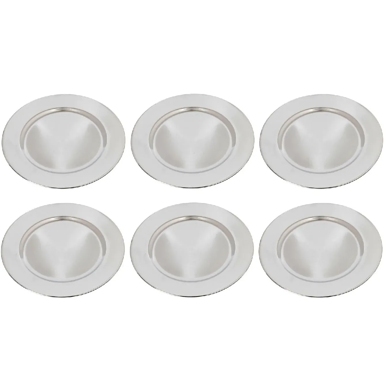 Sale 6er Set Dekoteller, 33 Cm, Silber Tischdeko Hochzeit|Hochzeitsdeko
