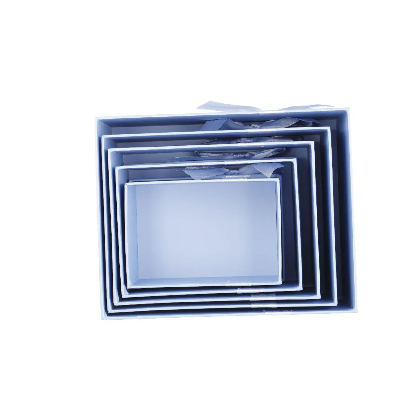 Online 5er Set Geschenkkarton Schleife, Rauchblau Geschenkverpackung