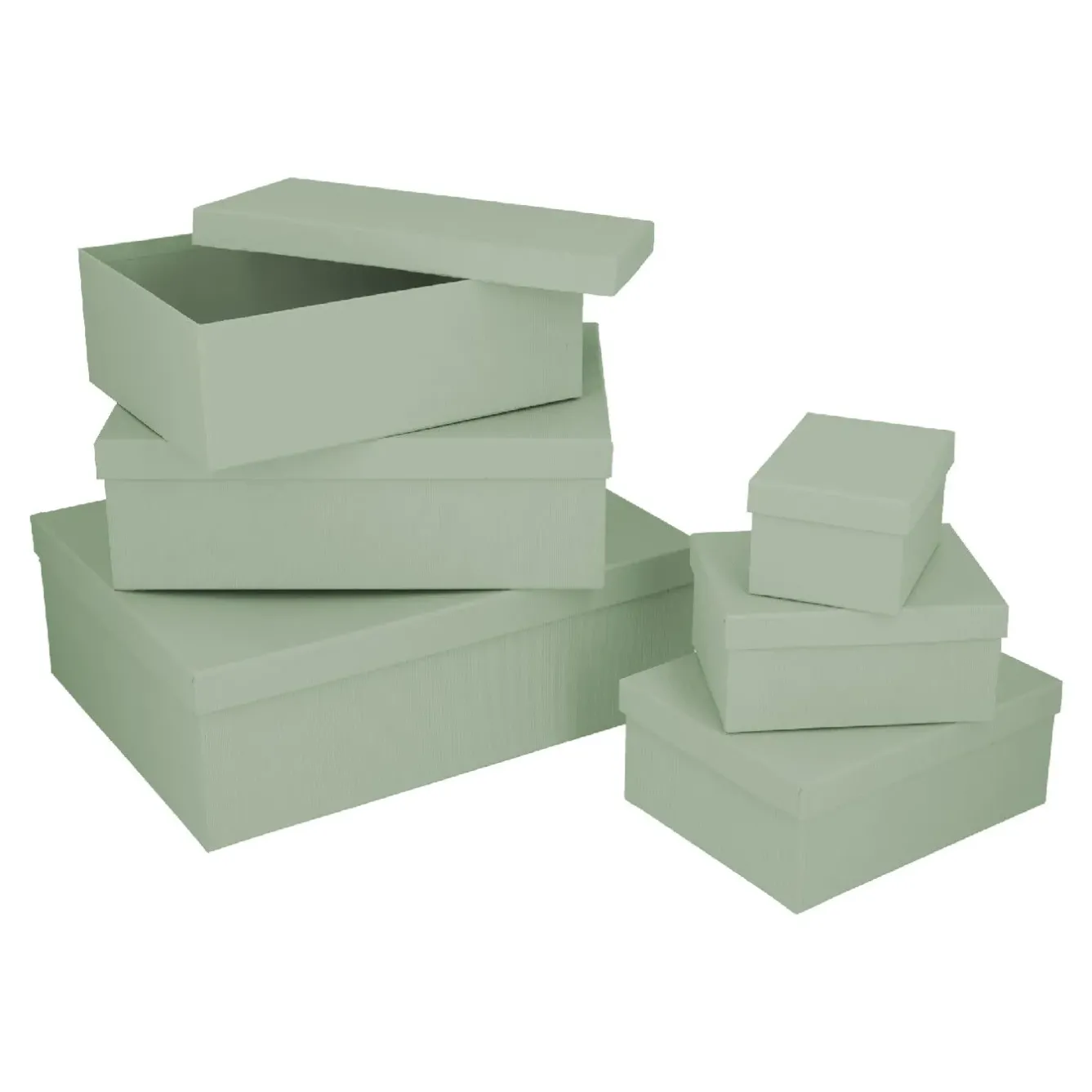 Clearance 6er Set Geschenkkarton Uni, Salbei Geschenkverpackung|Geschenkideen