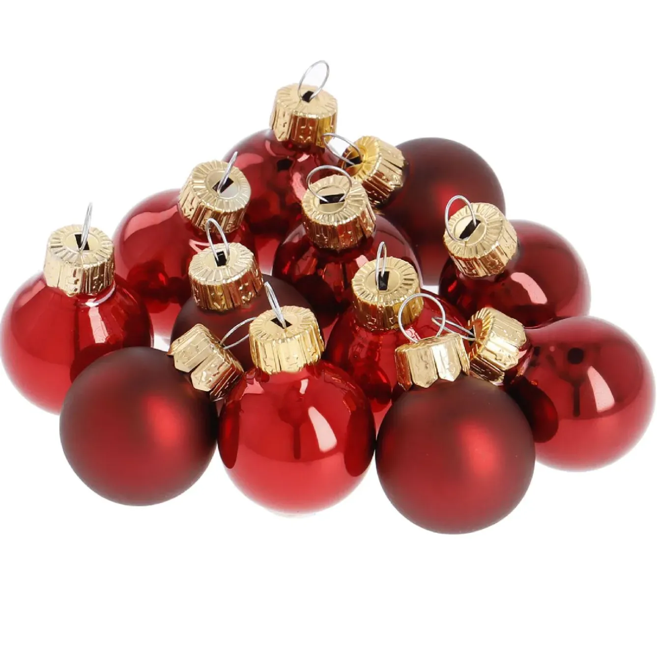 Sale 12er Set Glaskugeln 2,5 Cm, Rot Weihnachtsbaumschmuck|Adventskränze & Zubehör
