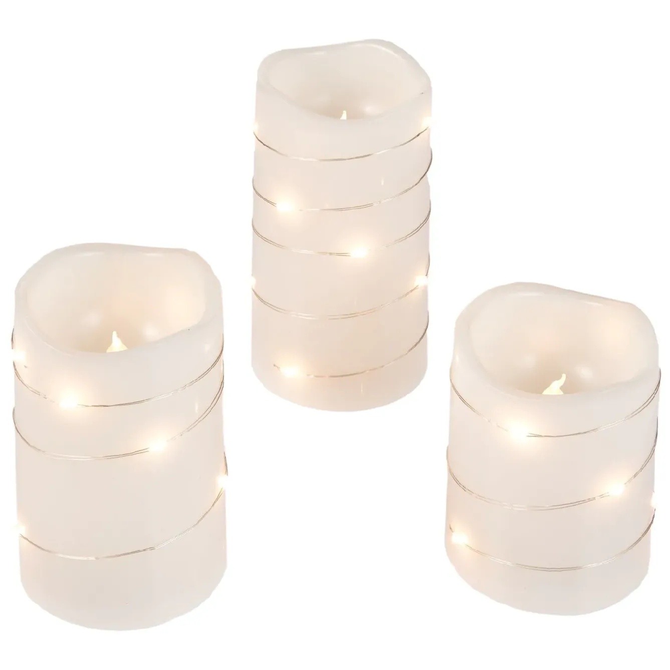 Hot 3er Set LED-Kerze Mit LED-Draht Tischdeko Hochzeit|Hochzeitsdeko