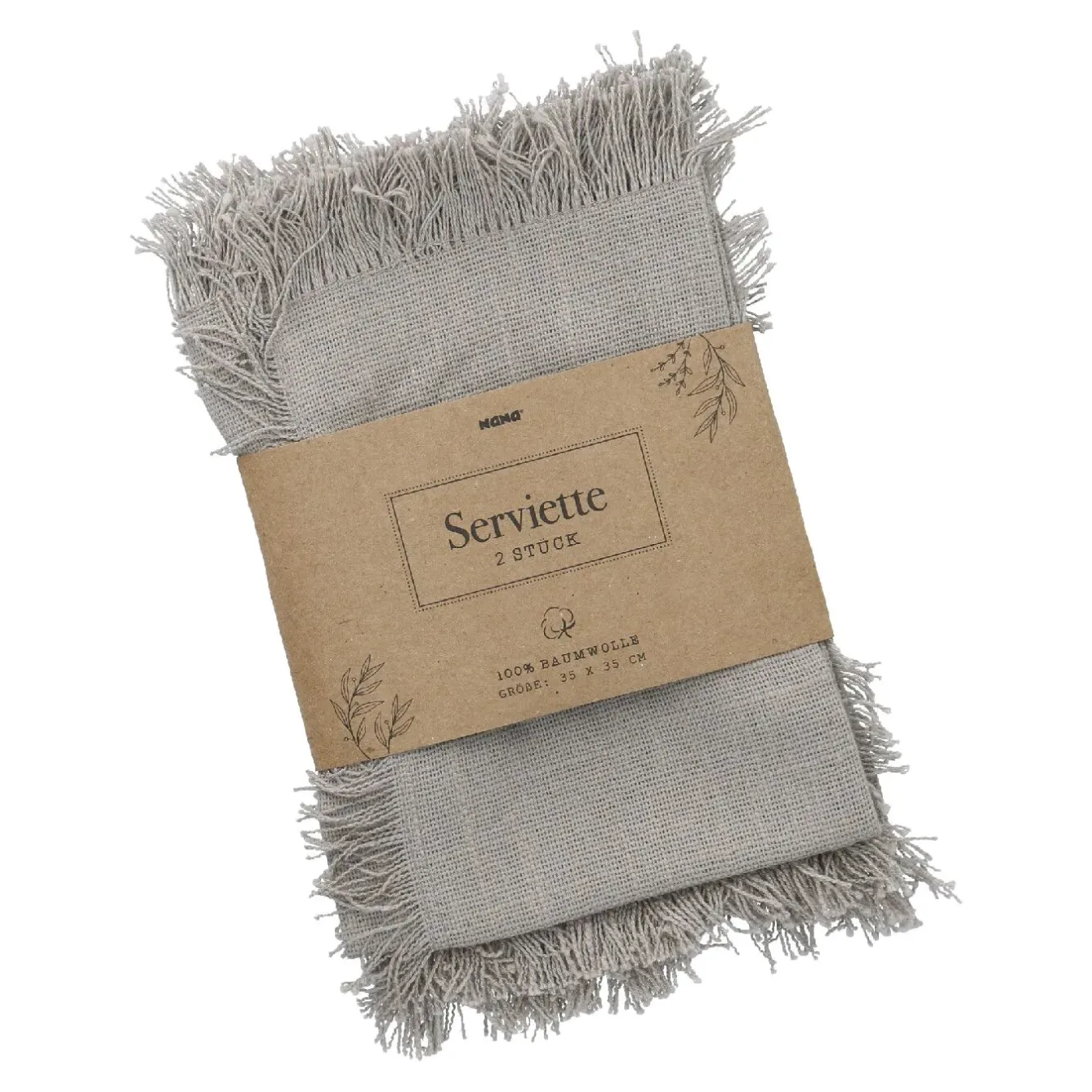 2er Set Serviette, Taupe, 35 X 35 Cm Küche