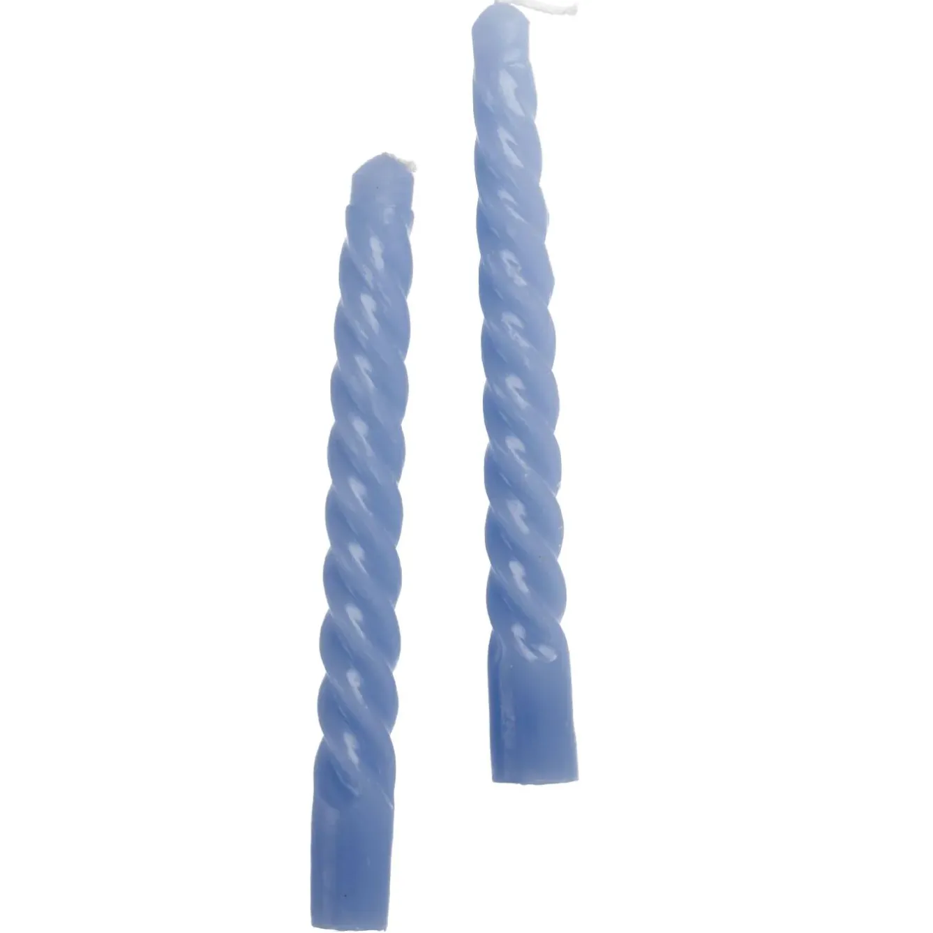 Outlet 2er Set Stabkerze, Gedreht, Grau/blau, 18 Cm Tischdeko|Kerzen & Kerzenständer