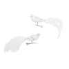 Outlet 2er Set Vogel-Clip Pailletten, Weiß/matt, 11 Cm Weihnachtsbaumschmuck|Adventskränze & Zubehör