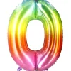 Online Folienballon Zahl 0, Bunt, 80 Cm Geburtstag