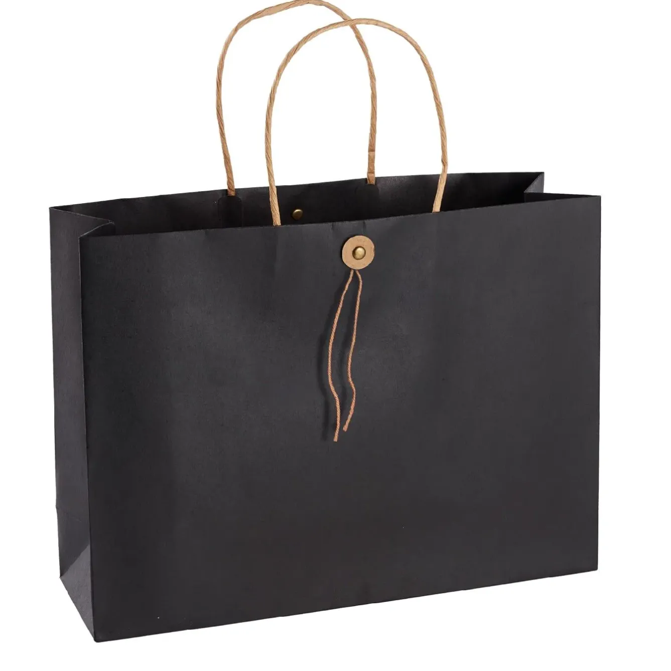 Clearance Geschenktüte Mit Knopf, Schwarz, 32.5 X 24 Cm Geschenkverpackung
