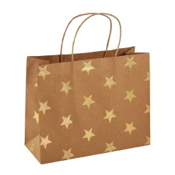 Best Geschenktüte Prägung, Stern/natur/gold, 14.5 X 18.5 Cm Geschenkverpackungen