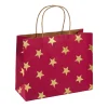 Hot Geschenktüte Prägung, Stern/rot/gold, 14.5 X 18.5 Cm Geschenkverpackungen