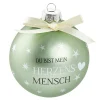 Glaskugel Spruch, Herzensmensch/mint/matt, 10 Cm Weihnachtsgeschenke|Weihnachtsbaumschmuck