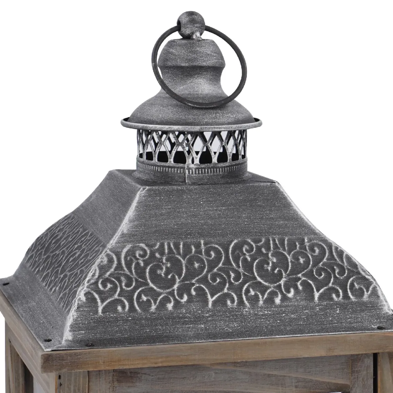 Discount Holz-Laterne Medan, Braun-gewischt, 57.5 Cm Standesamt- Und Traudeko|Raumdeko Hochzeit