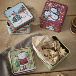 Online Keksdose Mini, Weihnachtsmann/grün, 8 X 8 X 6 Cm Weihnachtsbäckerei|Weihnachten