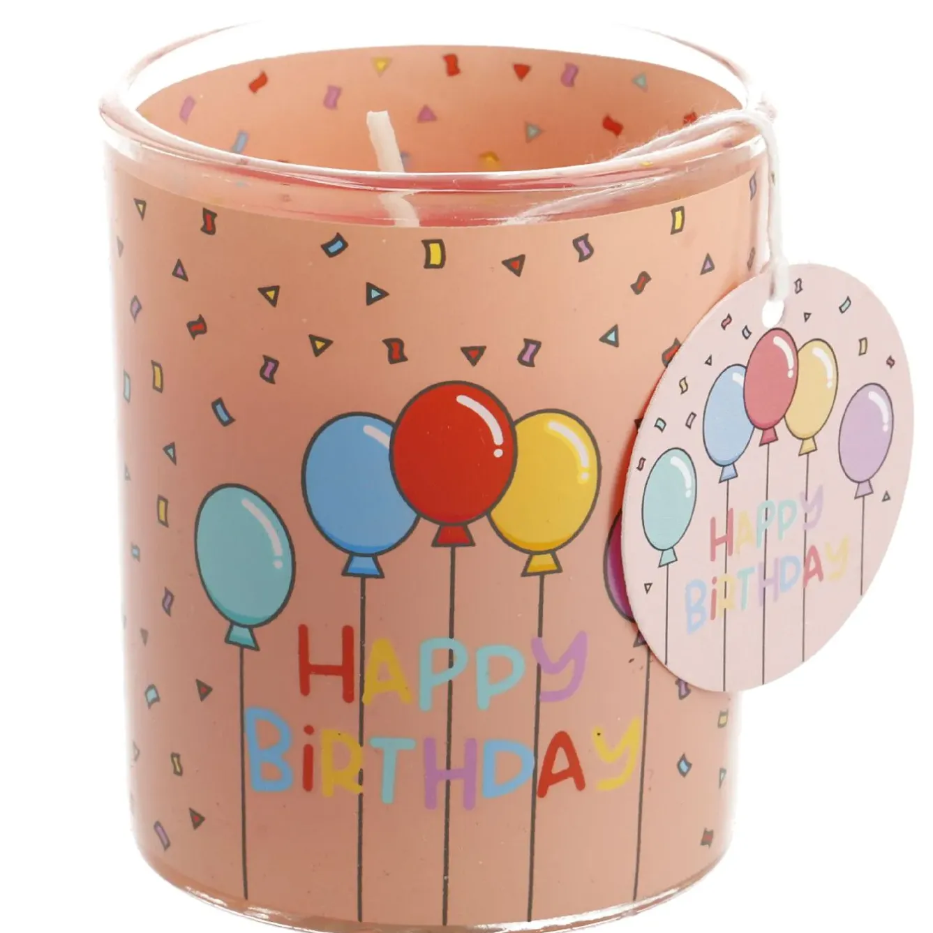 Clearance Kerze Im Glas, Geburtstag, Lachs, 6 X 7 Cm Geburtstag|Kerzen & Kerzenständer