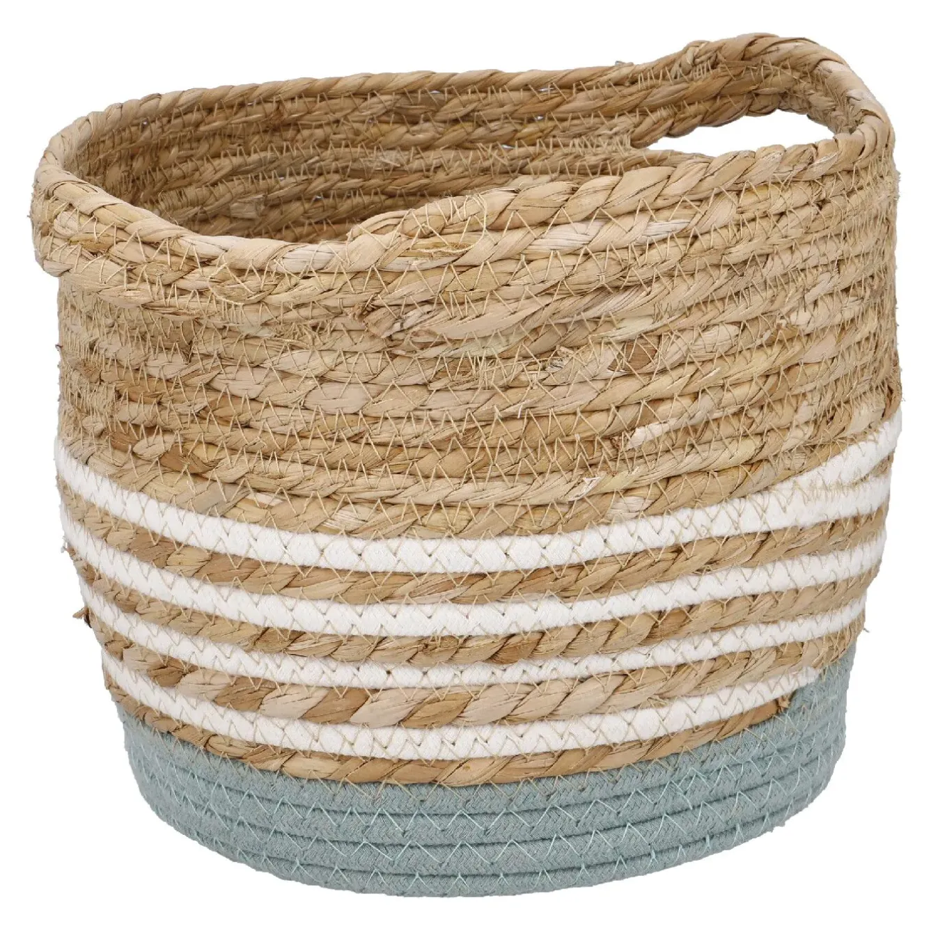 Korb Streifen Mit Henkel, Grün/weiß, 26 X 23 Cm Organisation