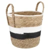 Outlet Korb Wasserhyazinthe, Schwarz/weiß/natur, 26 X 26 Cm Organisation