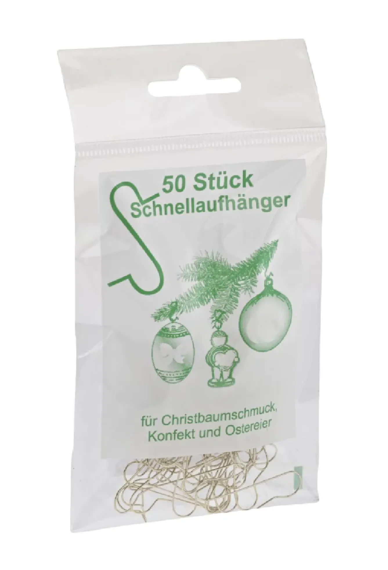 Outlet Kugelaufhänger, Gold, 50 Stück Weihnachtsbaumschmuck