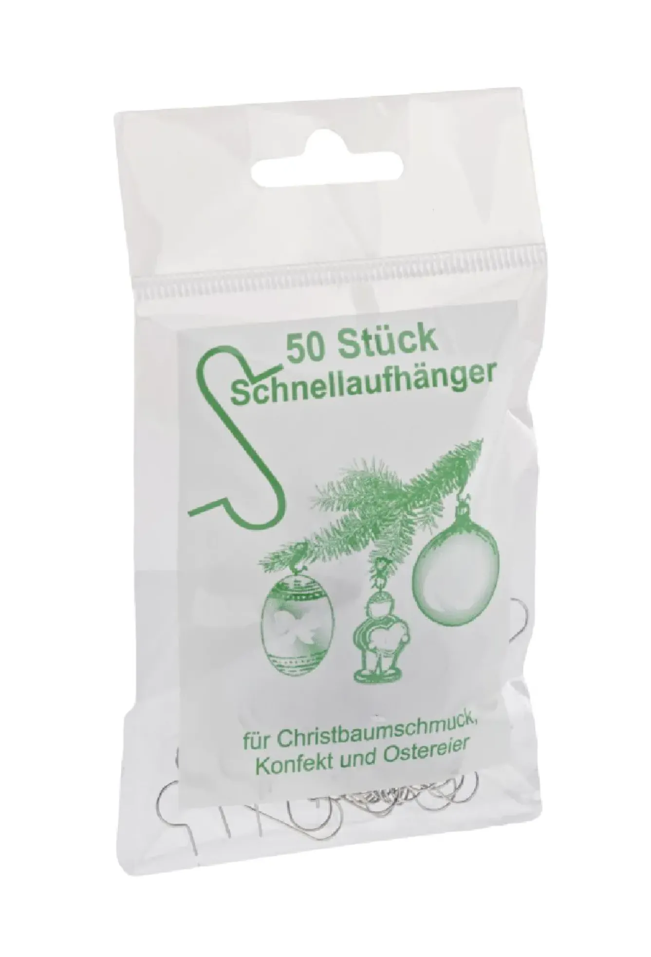 Clearance Kugelaufhänger, Silber, 50 Stück Weihnachtsbaumschmuck