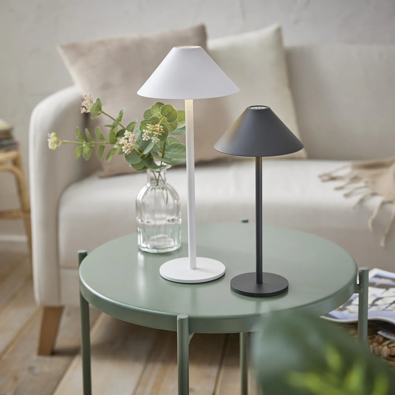 Hot LED-Tischlampe Schirm, Weiß, 34 Cm Geschenkideen|Lichterwelt
