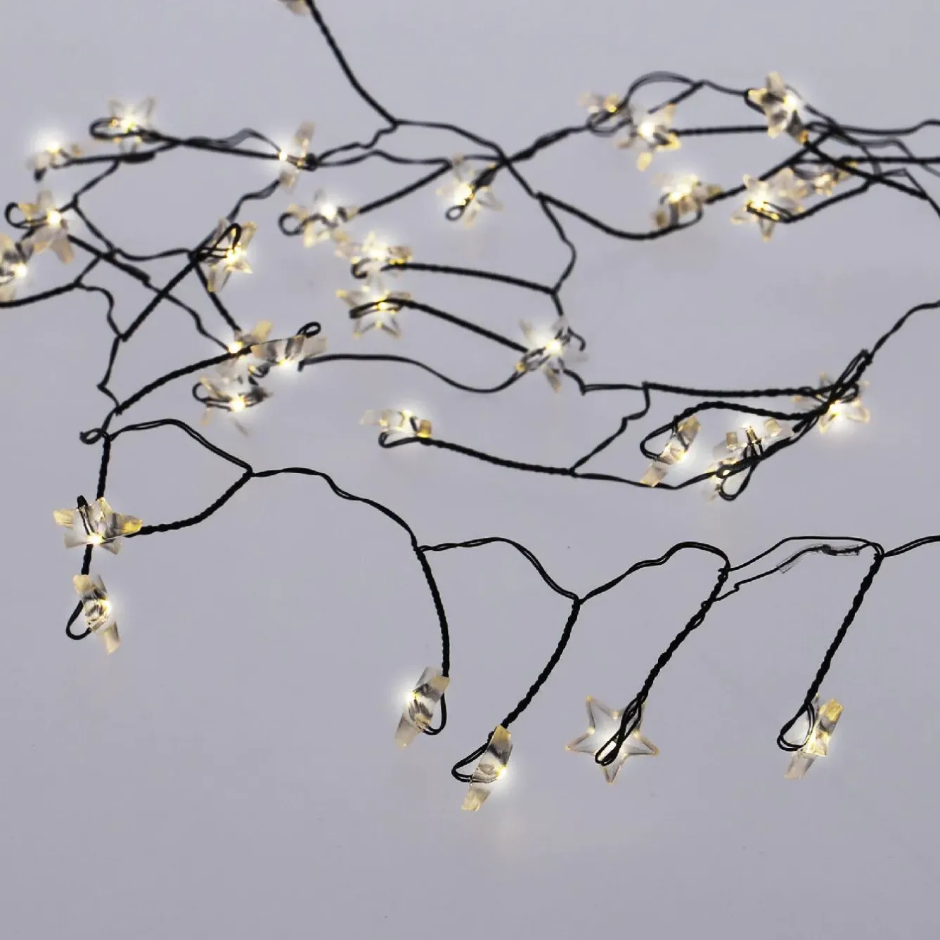 Discount Lichterkette Stern/Cluster, Schwarz, 48 LED Lichterwelt|Weihnachtsbeleuchtung