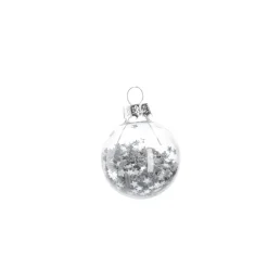 Clearance Mini-Kugel Schneeball, Flitter/silber, 4 Cm Weihnachtsbaumschmuck|Adventskränze & Zubehör