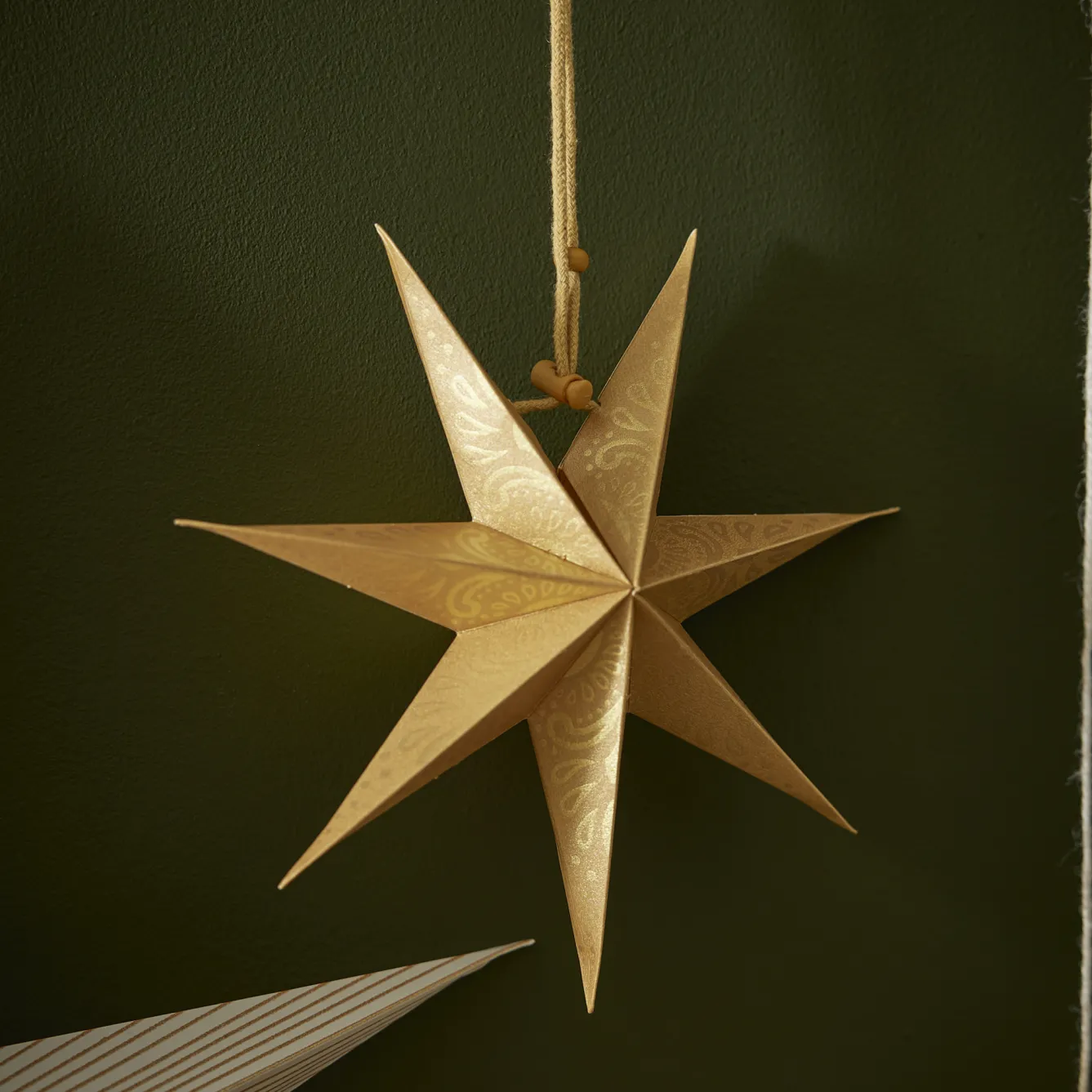 Online Papierstern , Ornament, Gold/gold, 18 Cm Weihnachtsdeko|Weihnachten