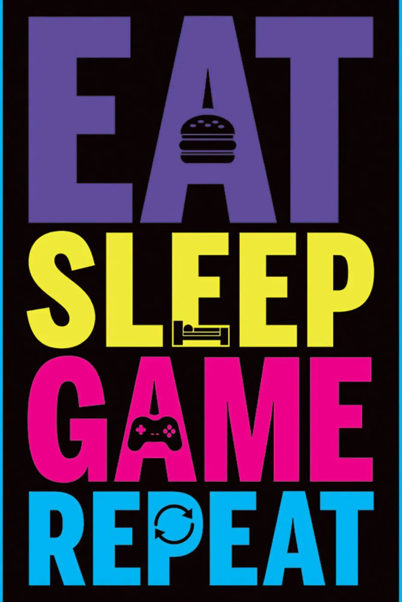 Hot Poster Eat, Sleep, Game, Repeat, Nr. 2 Poster|Weihnachtsgeschenke
