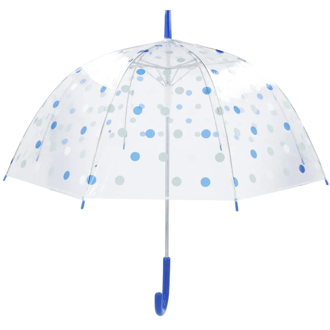 Clearance Regenschirm Transparent, Dots, Blau, 82 Cm Standesamt- Und Traudeko|Hochzeitsdeko
