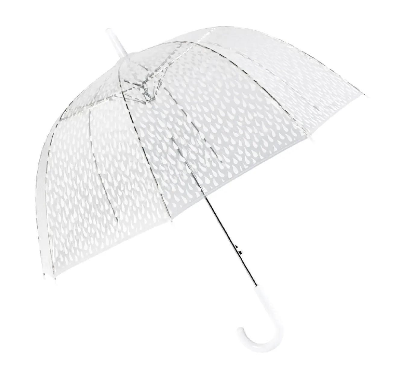 Online Regenschirm Transparent, Tropfen, Weiß, 82 Cm Reisen|Weihnachtsgeschenke