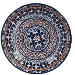 Schale China, Flach, Blau/orange, 12 Cm Küche