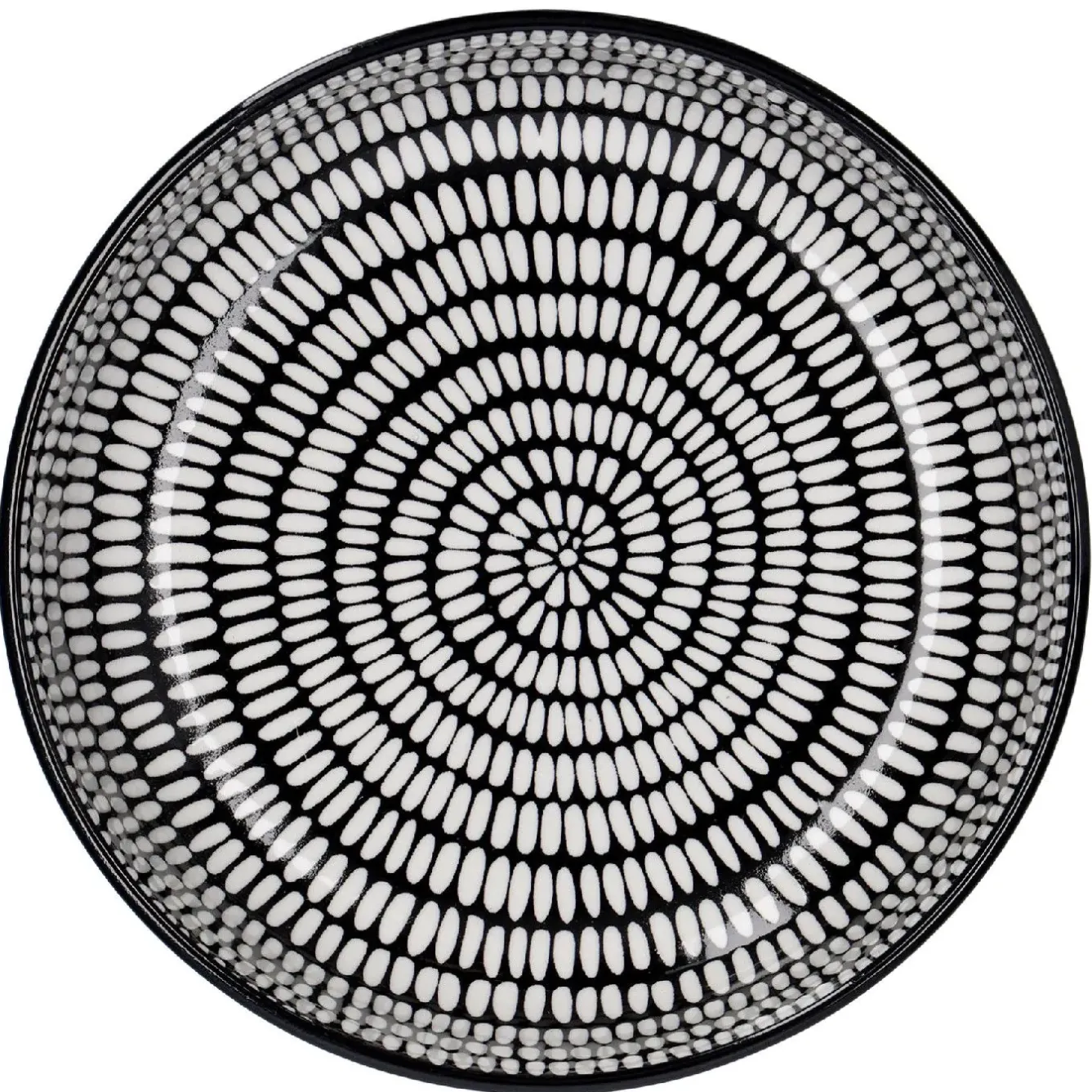 Discount Schale China Mit Rand, Stäbchen/Kreis, Schw/wss, 17 Cm Jga|Küche