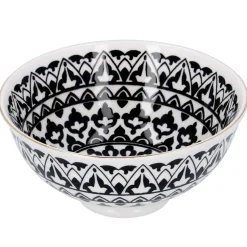 Discount Schale China, Tief, Schwarz/weiß, Goldrand, Orient Küche