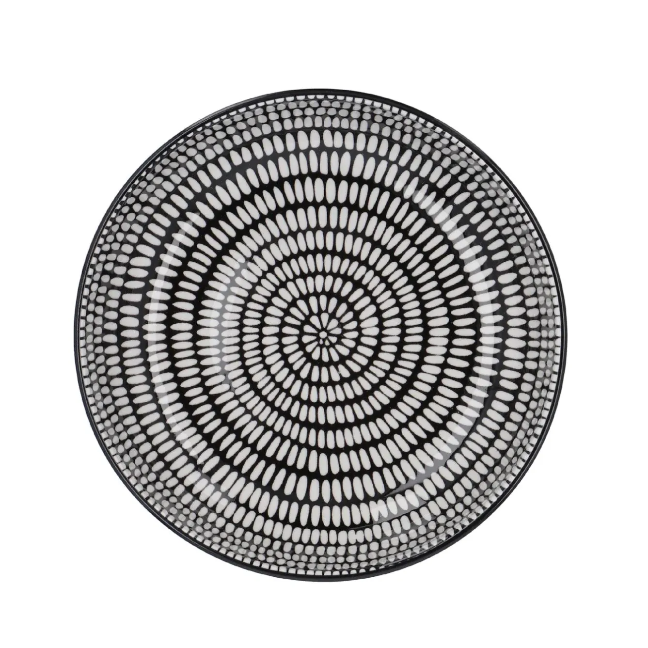 Online Schüssel China, Flach, Stäbchen/Kreis, Schw/wss, 23 Cm Jga|Küche