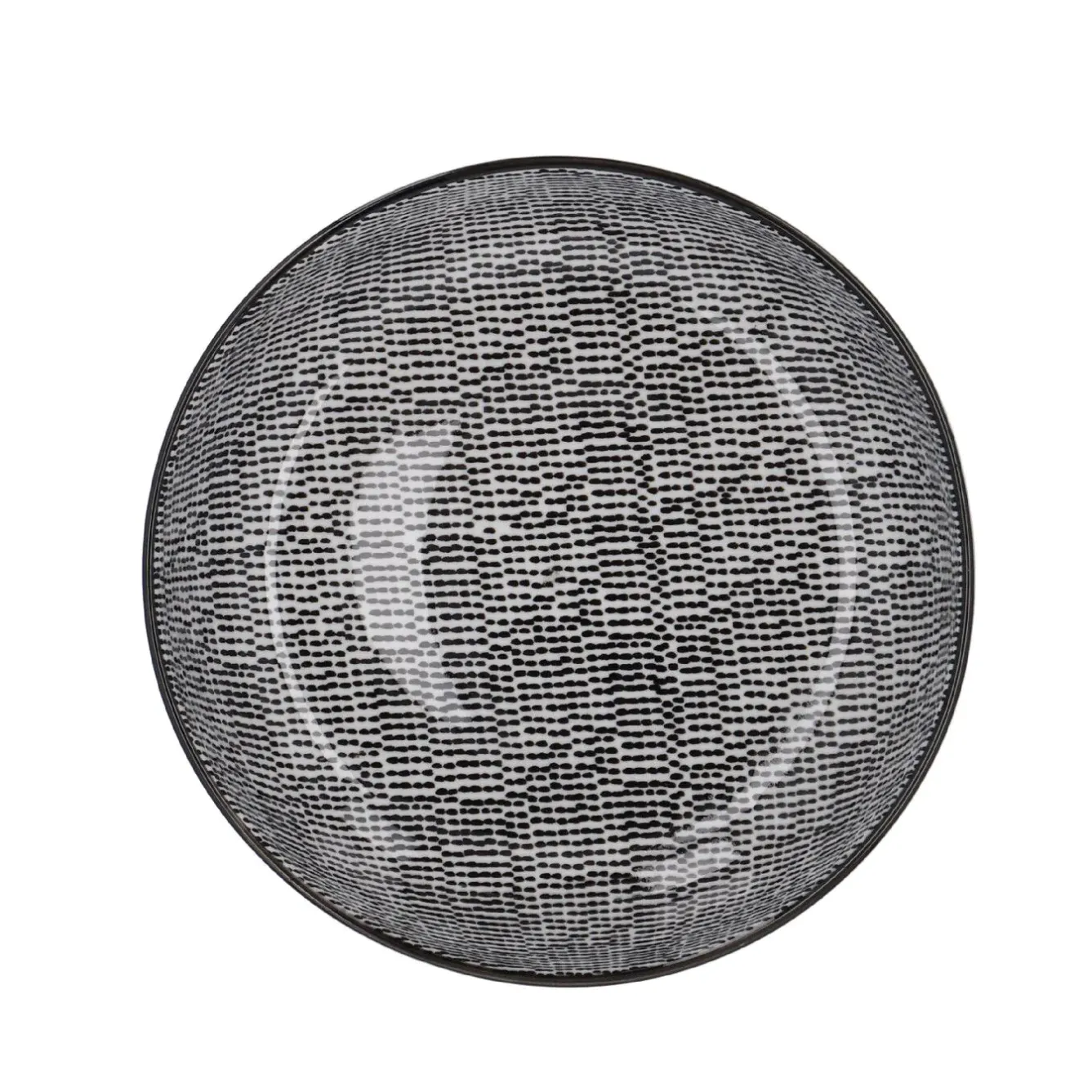 Clearance Schüssel China, Flach, Striche, Schw/wss, 23 Cm Jga|Küche