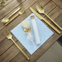 New Serviette Artdeco, Prägung, Hellblau, 16 Stück Salty- Und Candybar|Tischdeko Hochzeit