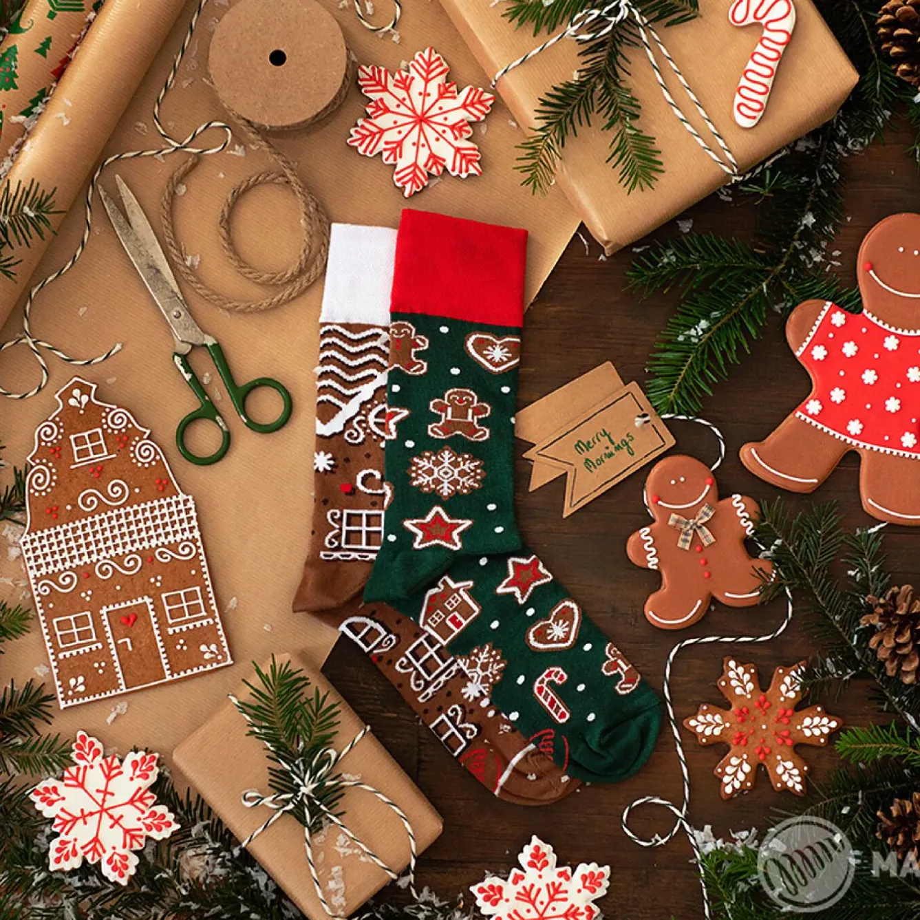 Outlet Socken Xmas, Lebkuchen, Gr. 39-42 Geschenkideen|Fashion