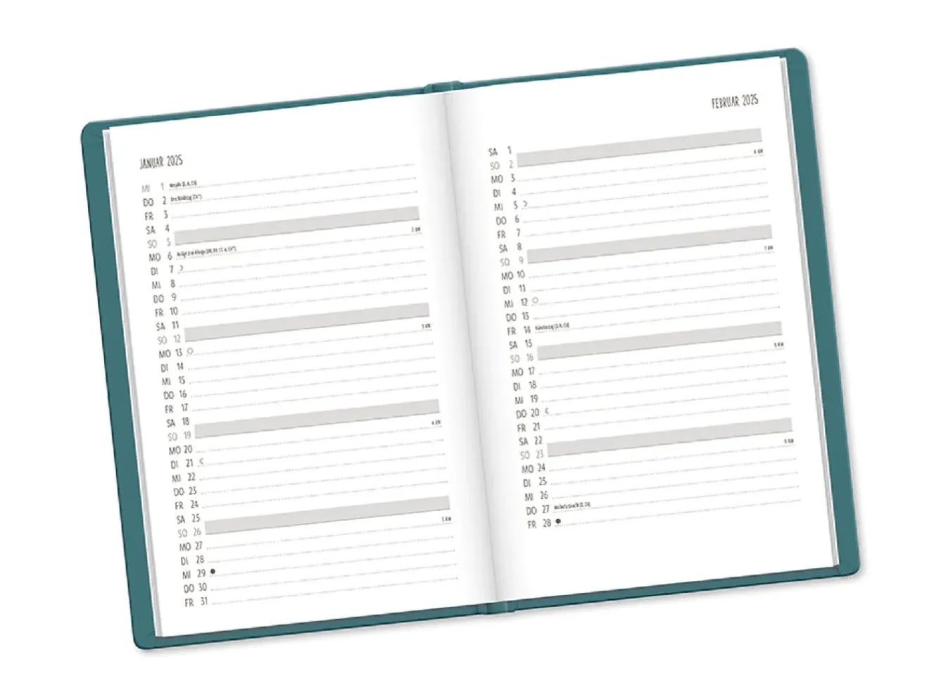 New Terminplaner Lederlook, 2025, Petrol Kalender & Planer|Weihnachtsgeschenke