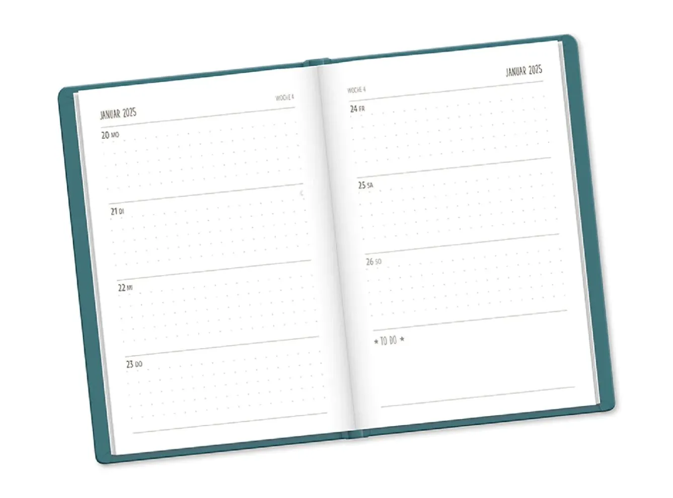 New Terminplaner Lederlook, 2025, Petrol Kalender & Planer|Weihnachtsgeschenke