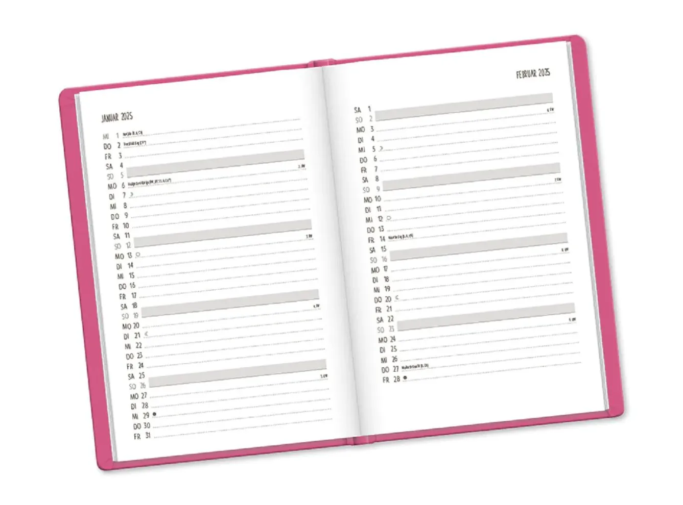 Terminplaner Lederlook, 2025, Pink Kalender & Planer|Weihnachtsgeschenke